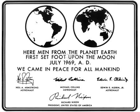 Vsledek obrzku pro Apollo 11 1969 plaque