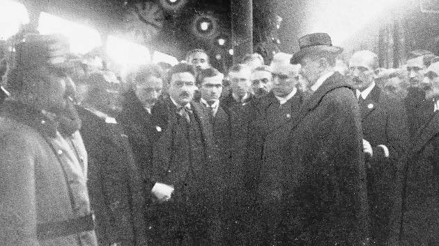 Uvtn T. G. Masaryka v eskch Budjovicch dne 20. prosince 1918.